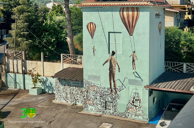 Vento Nuovo, il murale di Andrea Buglisi nella sede di Medielettra